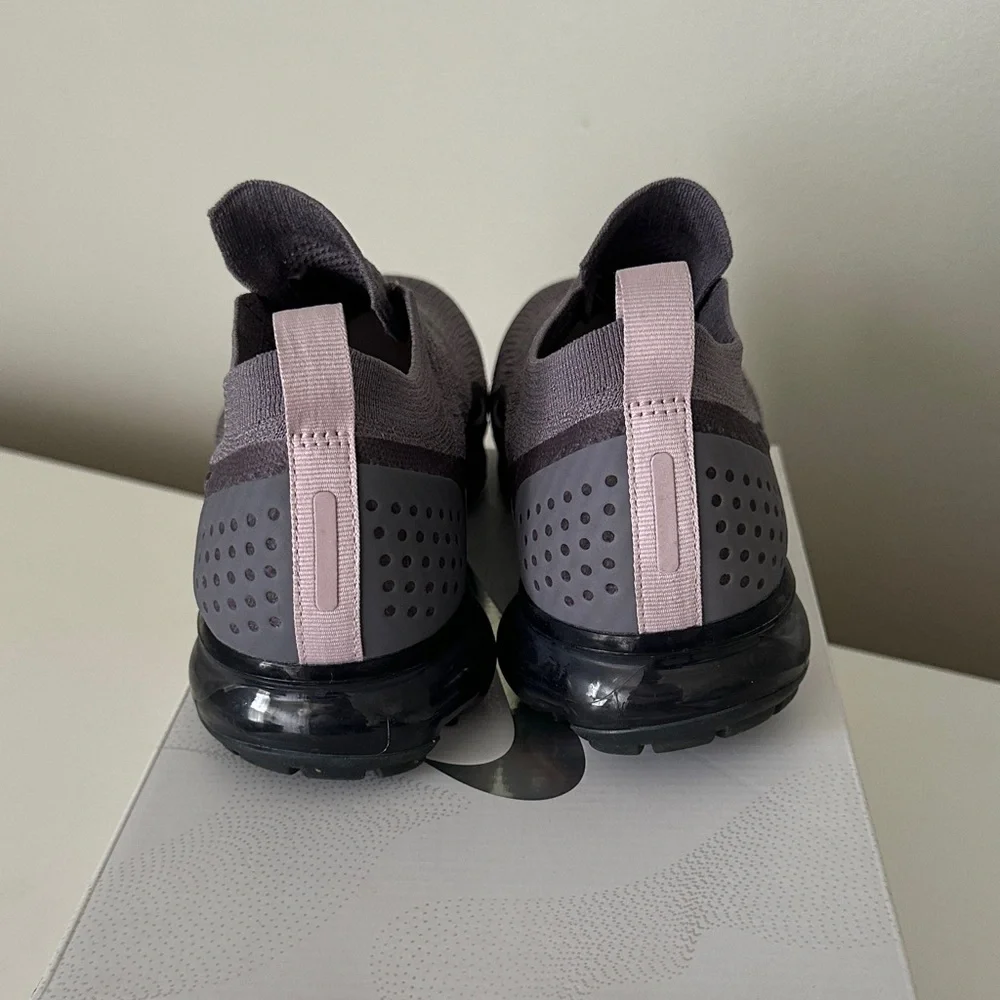 Nike VaporMax Flyknit Slip-On Sneakers - Gray and Black - Picture 3 of 4